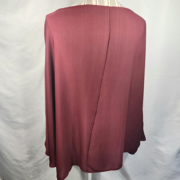VIMPUNEC Maroon Oversized Cape Style Top Size Medium - Picture 5 of 11